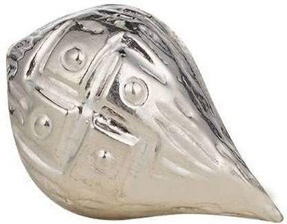 Shree Jewellers Silver Shagun Coconut Nariyal for Pooja (White) [Small] 2.5gm Size: 2 x 1.4 cm Silver Yantra