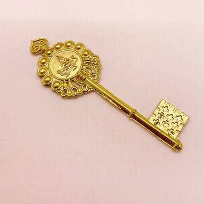 HAWAI 24k Gold Plated Designer Kuber Kunj Key (10.5x3.5cm) Brass Yantra