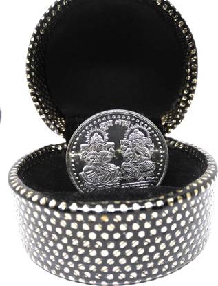 Astrosale Maha Lakshmi Silver Plated Coin With Swasthik In 10 gram Silver Plated Yantra