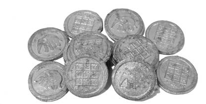 YaaBee Rahu Remedy Ranga Coin / Coins - 11 Pcs Plated Yantra