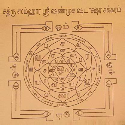 aalayam selveer Sathru Samhara Yantra | Sathru Samhara Shanmuga Shadakshara Yantra Size 6 Inches Copper Yantra