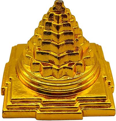 BRAJSTORE Golden Brass Meru Shree Yantra, Best for Gifting Brass Yantra