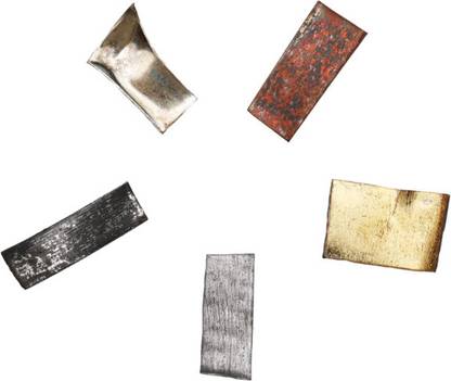 90 Degree Panchdhatu Tukda Metal Pieces for Muhurat Puja Samagri Copper, Bronze, Gold, Silver, Iron Yantra