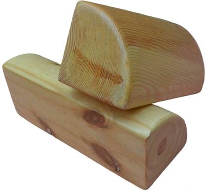 YOGA-NATION Wooden Quarter Round Yoga Block- Set of 2pc, Yoga Block, Iyengar Block Yoga Blocks