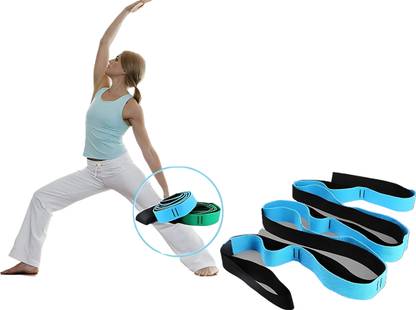 ShopiMoz Yoga Stretch Strap with Multiple Loops for Hamstring Strength Training Exerciser Cotton Yoga Strap