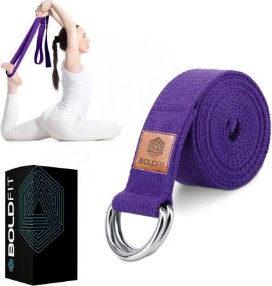 BOLDFIT Yoga Belt For Women & Men For Stretching Yoga Strap For Exercise & Workout Mat Cotton Yoga Strap