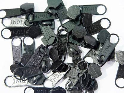 The Design Cart Black Metal Zipper Sliders / Pull Tab Piece of 100 Zipper Pull