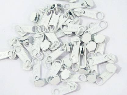 The Design Cart White Metal Zipper Sliders / Pull Tabs Piece of 100 Zipper Pull