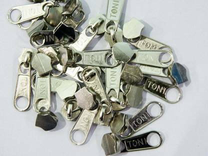 The Design Cart Silver Nickel Metal Zipper Sliders / Pull Tab Piece of 100 Zipper Pull