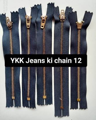 rut YKKJEANS12-brass Blue Brass Open-ended Zipper