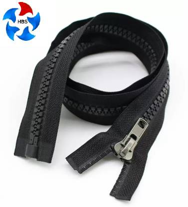 HBS Sports Seperating 8 molded 26 Inch Black Plastic Open-ended Zipper