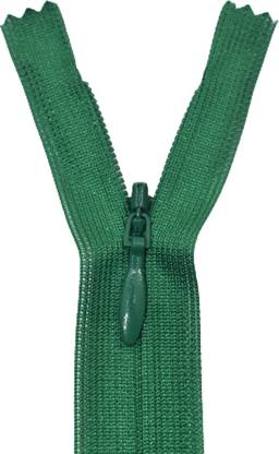 Hunny - Bunch YKK 2CC Premium Invisible Concealed Knitted Tape Zipper (18 inches)(Shade - 11D) Green Plastic Invisible Zipper