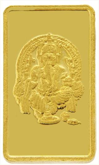 TBZ TheOriginal TBZ - The Original 2 Grm Ganesh 24KT 999 Gold Coin 24 (999) K 2 g Gold Coin