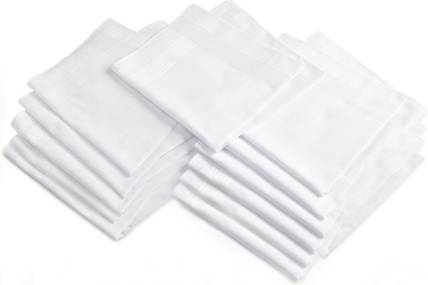 SOFTOE Hanky For Men ["White"] Handkerchief
