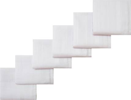 RC. ROYAL CLASS White Self Borders ["White"] Handkerchief