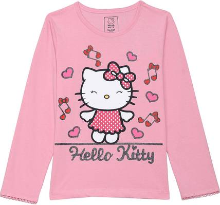 HELLO KITTY Girls Graphic Print Cotton Blend Regular T Shirt