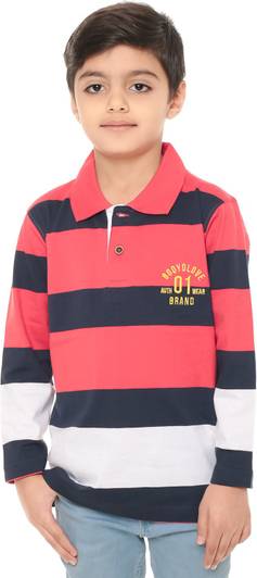 Body Glove Boys Striped Cotton Blend Regular T Shirt