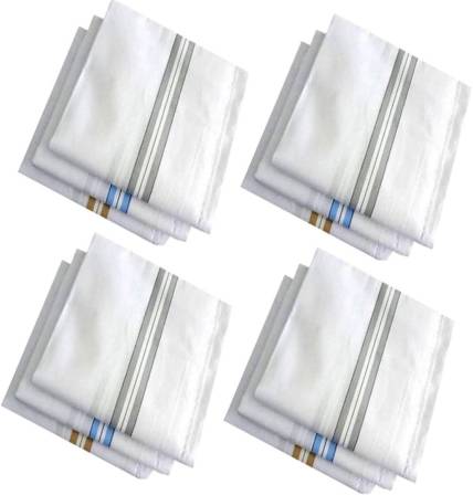 Ishaya Stores White SW Formal Handkerchief Pack Of 12 ["White"] Handkerchief