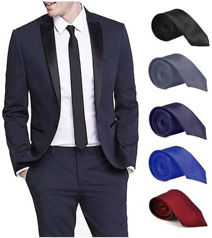 Qtsy slim Tie for Party and Formals Solid Men Tie