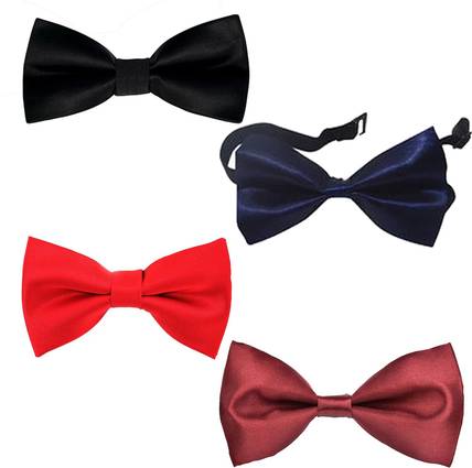 Qtsy Multicolor bow Solid Men Tie