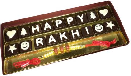Swankit's Happy Rakhi Message Box With A Rakhi Bars