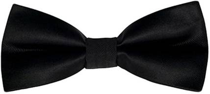 Qtsy Bow for Formal And Party Black Solid Men Tie
