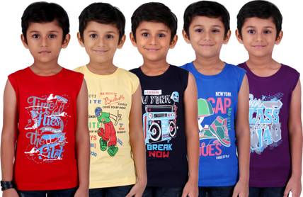FabTag  - kiddeo Boys Printed Cotton Blend Regular T Shirt