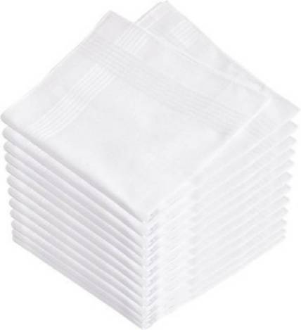 TrendZone Premium Quality Pure White 100% Cotton Handkerchief ["White"] Handkerchief