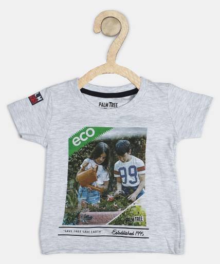 Palm Tree Boys Graphic Print Cotton Blend Regular T Shirt