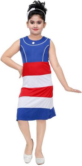 KIRDEE Girls Midi/Knee Length Casual Dress