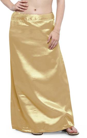 MuHeNeRa Muhenera_Gold_Satin_Petticoat Satin Blend Petticoat
