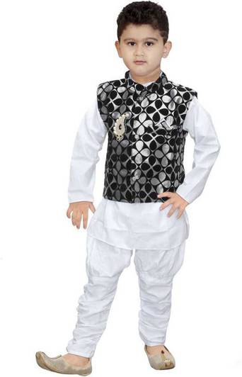 SKDC Boys Festive & Party Kurta, Waistcoat and Pyjama Set