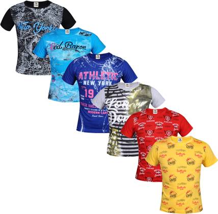 Fashionate World Boys Printed Pure Cotton Regular T Shirt