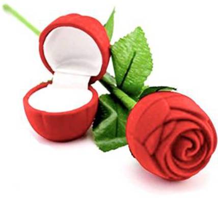 MIXUNBOX Red Rose Ring Box For Women, Girls & Loved Ones (Gift, Engagement) Single Box Without Ring - Valentin Gift For Girls & Boys Ring Box Vanity Box Ring Box Vanity Box (Red) RING BOX Vanity Box