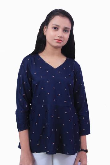 PRACHALAN Girls Casual Rayon Peplum Top