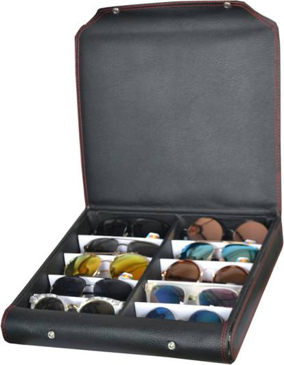 PRONIKS Leather 10pcs sunglass goggles organizer Box case cover All kind of eyewear Organizer Vanity Box