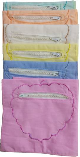 Uniqon (Set of 6 Pcs) Premium Quality Women's/ Girl's Pure Cotton (Multicolor) Zipper Pouch Apple Embroidery Design Hankies/ Hanky/ Handkerchief ["Multicolor"] Handkerchief