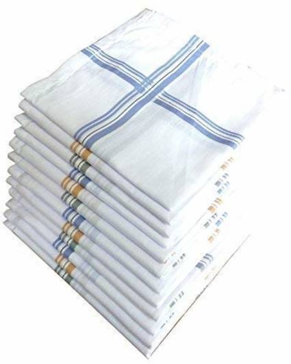 n g products Premium Cotton White Handkerchief for Men and Boy_Set of 12 PCs_size: 44×44 cm ["White"] Handkerchief