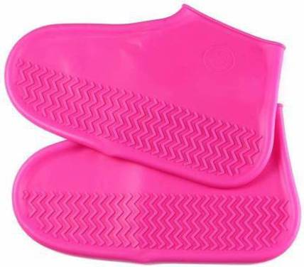 Entice Enterprise WATERPROOF_SHOES_COVER Silicone pink Boots Shoe Cover, High Ankle Shoe Cover, Flat Shoe Cover