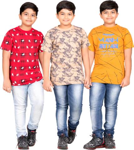 Jingo Boys Printed Cotton Blend Regular T Shirt