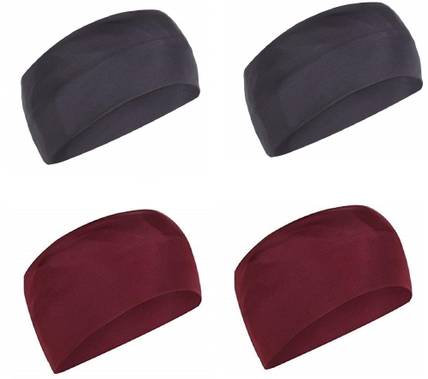 PAROPKAR Headbands for Men and Women (4 Pack) - Lightweight Sweat Band Moisture Wicking Workout Sweatbands for Running, Cross Training, Yoga and Bike - Unisex Hairband Head Band