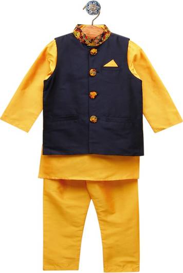 A.T.U.N. All Things Uber Nice Boys Festive & Party Ethnic Jacket, Kurta and Dhoti Pant Set