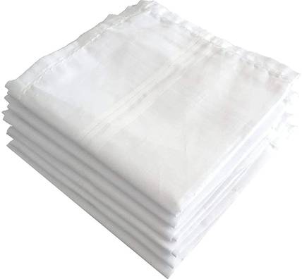 BOLLAR Pure Cotton ["White"] Handkerchief