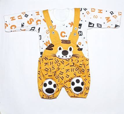 leo collection Dungaree For Baby Boys & Baby Girls Printed Cotton Blend