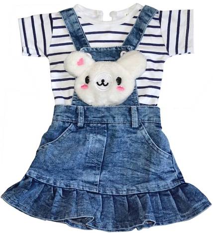 NextGen Dungaree For Girls Casual Striped Denim