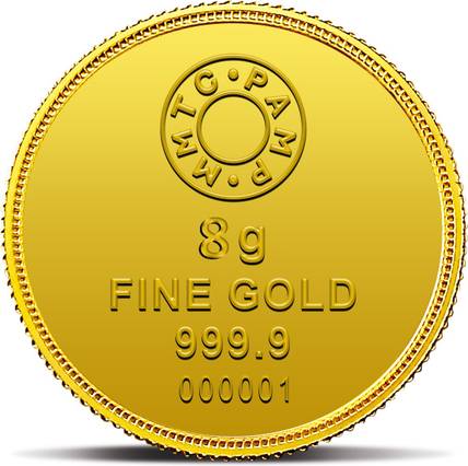 MMTC-PAMP India Pvt Ltd Lotus 24 (9999) K 8 g Yellow Gold Coin