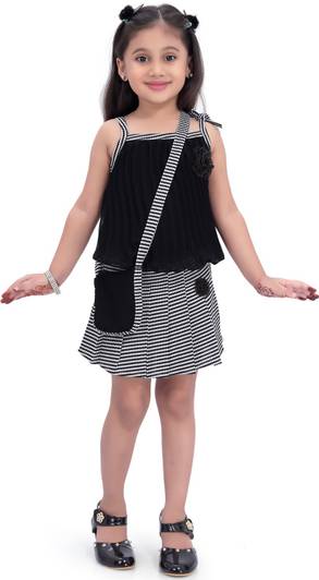 Wishkaro Girls Casual Top Skirt, Slingbag