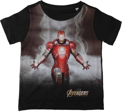 Avengers Boys Typography, Printed Polycotton, Cotton Blend Regular T Shirt