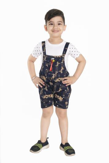 new gen Dungaree For Boys Casual Printed Pure Cotton