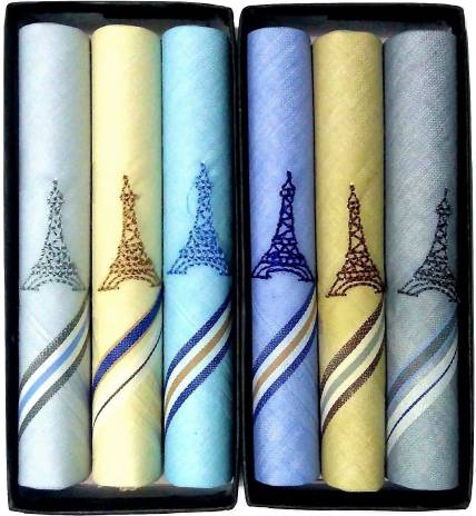 Johnnie Boy 100 % Cotton rich premium multicolored handkerchief for men & boys (41 X 41 cm) (Pack of 6) Tower-Tower ["Multicolor"] Handkerchief